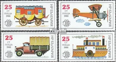 Produktbild von Briefmarken Bulgarien 1988 Mi 3724A-3727A (kompl.Ausg.) postfrisch Geschichte des Postverkehrs