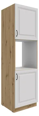 Produktbild von Küchen Hochschrank 60 cm Stilo Weiss + Eiche Artisan Küchenzeile Küchenblock