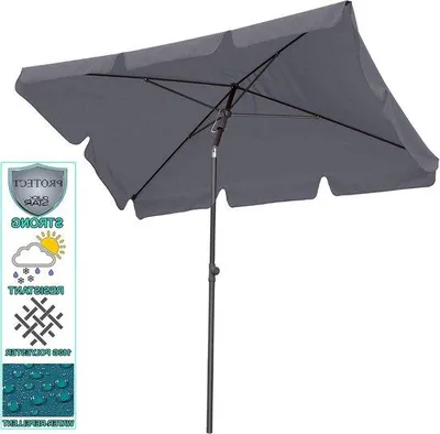 Productafbeelding van Balkon Parasol - Tuinscherm - Zonwering Buiten - UV Bescherming - 200 x 125 cm - Antraciet