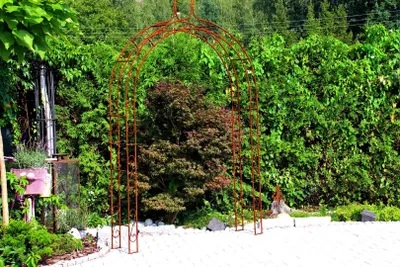 Produktbild von GardenandPools Rosenbogen HOLLAND Lilie-Spitze Gesamtbreite 2,60 m Edelrost Pergola Metallrosenbogen Gartenbogen Rosensäule Gartendeko Rozenboog Arches de Rose