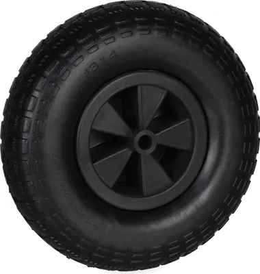 Produktbild von Relaxdays Schubkarrenrad 4.00-6, Vollgummi, Kunststofffelge, Ersatzrad Schubkarre, pannensicher, bis 100 kg, schwarz