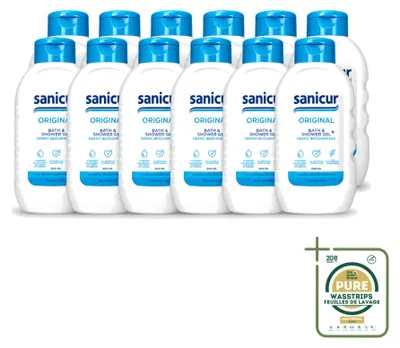 Produktbild von 12 x Sanicur Bad- und Duschgel Original - 300 ml - Vorratspackung - 12 Stücke