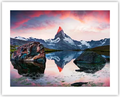 Produktbild von Poster - Poster ohne Rahmen - Berge Felsen Wasser - 50x40 cm - Wand Bild - Wanddeko - Wandbilder - Kunstposter - Wandposter - Bilder - Kunstdruck - Wanddekoration - Wandbild - P2XAA50x40-3892
