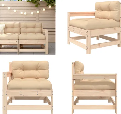 Produktbild von vidaXL Gartenstuhl mit Kissen Massivholz Kiefer - Gartenstuhl - Gartenstühle - Outdoor Stuhl - Terrassenstuhl