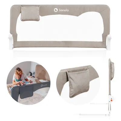 Obrázok produktu pre LIONELO Hanna zábrana na posteľ 150 cm x 66 cm, skladacia o 180 stupňov, vzdušná sieť, jednoduchá montáž, zábrana Standsafe, SecureBelt - Grey