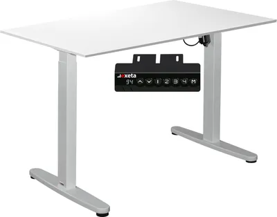 Produktbild von Elektrisch höhenverstellbar EXETA Tisch Schreibtisch weiß + Tischplatte weiß ( 120 x 75 x 2,5 cm),Homeoffice Set