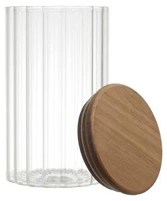 Glas-Vorratsbehälter mit Akazienholzdeckel, 70 cl, transparent