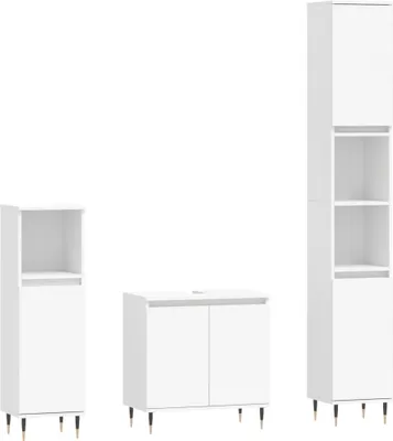 Produktbild von 3-tlg. Badmöbel-Set Weiß Holzwerkstoff