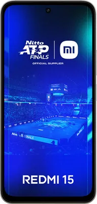 A smartphone displaying a marketing image for the Nitto ATP Finals, with a tennis court scene and sponsor logos.