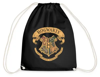 Produktbild von Spreadshirt Harry Potter Hogwarts Wappen Turnbeutel, One size, Schwarz