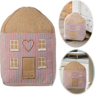 Produktbild von LS-LebenStil Vintage Boden Türstopper Nyhavn 22cm Rot Braun Stoff Baumwolle Bodenstopper Türpuffer Türhalter Türsack Tür Stopper Sack Fensterstopper