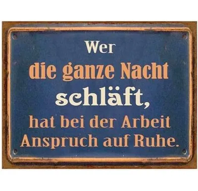 Produktbild von Blechschild - Ruhe bei der Arbeit! - Wandschild