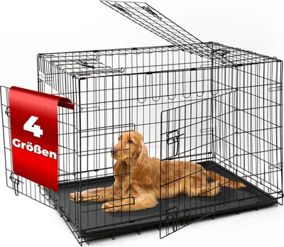 Produktbild von Hundetransportkäfig S-XL - Hundetransportbox, Tiertransportbox, Hundebox, Hundekäfig, Auto Transportkäfig, Tier Reisebox Größe: Gr.S (61x42x48,5cm)