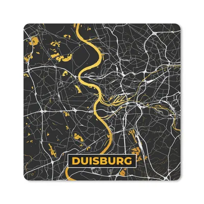 Produktbild von MuchoWow® Mauspad Mousepad Duisburg - Deutschland - Stadtplan - Karte - Gold 20x20 cm - Mousepads - Maus Mat - Pad - Mausunterlage - Desk Mat - Bureauartikeln