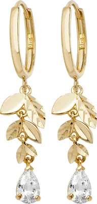 Image de Boucles d'Oreilles Femme Or 375/1000 avec Oxyde de Zirconium - 36mm*8mm; TRS20253