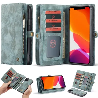 Produktbild von CaseMe 008 2-in-1 Klapphülle für iPhone 11 Pro - 8 Kartenfächer mit Standfunktion Kunstleder Blau