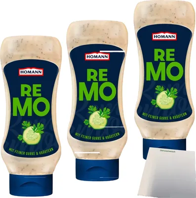 Produktbild von Homann Remoulade Sauce 3er Pack (3x430ml Flasche) + usy Block
