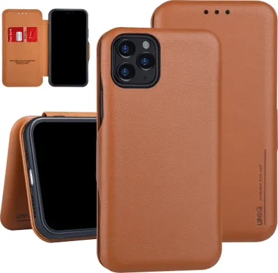 Produktbild von Uniq accessory Apple iPhone 11 Pro Brown Book type case - Card holder