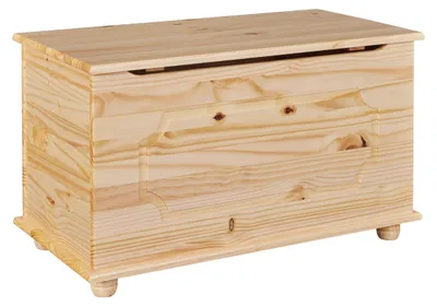Sitzbank mit Stauraum, Massivkiefer natur, 89x47x53 cm