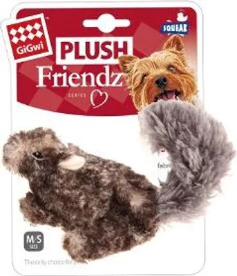 Zdjęcie produktu dla Zabawka dla psa GiGwi Plush Friendz wiewiórka szara pluszowa