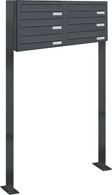 Produktbild von 6er Standbriefkasten Freistehend Durchwurfanlage RAL 7016 Anthrazit
