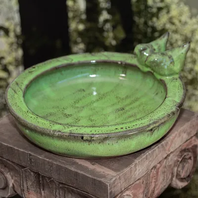 Produktbild von Vogeltränke, Vogelbad - Grün, Tränke für Vögel, Wasserschale als Vogelbecken