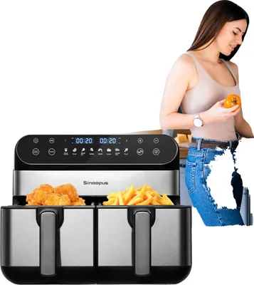 Immagine prodotto di Friggitrice ad aria, con due cestelli, capacità 10 litri