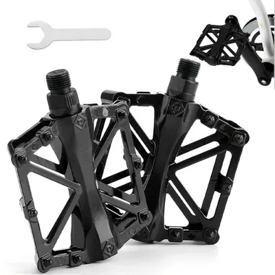 Produktbild von 1 Paar Fahrradpedale - MTB Pedale - Aluminium - Rutschfeste Mountainbike - Flachpedale - Inklusive Montagewerkzeug – Geeignet für MTB und E-Bike