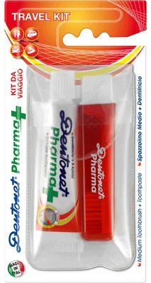 Produktbild von Zahnputz Reiseset Dentonet Zahnbürste+Zahncr.25 ml 1 St