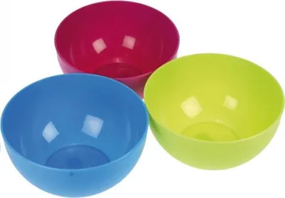 Produktbild von 3er Set Schüssel rund 0,6 Liter | Plastikschüssel Müslischüssel | Salatschale Kunststoff  | Kunststoffschüssel Rührschüssel
