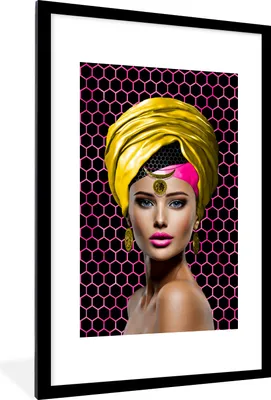 Produktbild von MuchoWow® MuchoWow® Gerahmtes Poster Frau - Farben - Abstrakt 60x90 cm - Poster mit zchwarzem Bilderrahmen - Dekoration - Wandposter Wohnzimmer - Hochwertig