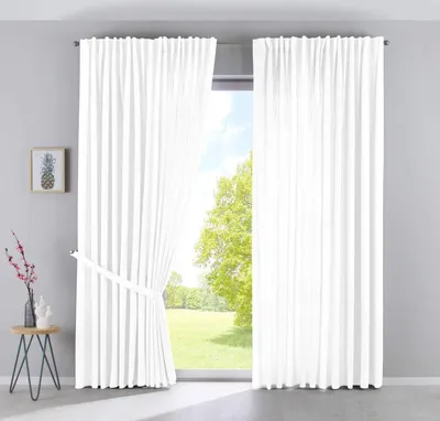 Produktbild von 2er Set Vorhänge Verdeckte Schlaufen Cationic »JENA« HxB 250x300 cm Weiß Blickdi