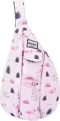 Image de Sac à main Famanu avec poche poitrine, bandoulière et possibilité de porter en sac à dos - Rose