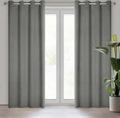 Produktbild von Vorhang CARLO grau 135x250 cm Ösen Ösenvorhang