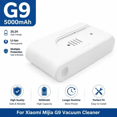 Zdjęcie produktu dla Akumulator do odkurzacza Xiaomi Dreame G9 - 25,2V, litowo-jonowy - pojemność 5000mAh - akumulator zamienny - bezprzewodowy odkurzacz ręczny - magazyn w UE, szybka wysyłka