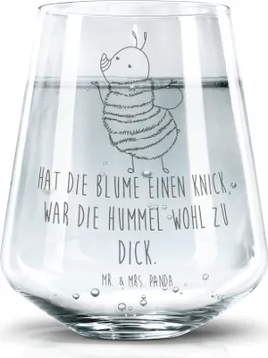 Produktbild von Mr. & Mrs. Panda Glas Hummel flauschig - Transparent - Geschenk, Biene, Blume, Lustige Sprüche, Trinkgefäß, Becherglas, Wasserglas, Trinkglas, Natur, Tumbler