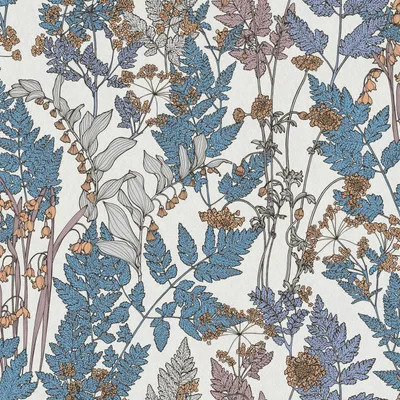 Produktbild von Profhome 377517-GU Blumen Tapete Floral matt blau creme beige 5,33 m2
