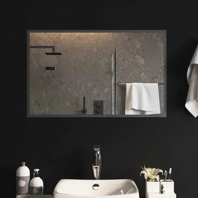 Zdjęcie produktu dla Lustro łazienkowe LED przezroczysty 80 x 50 cm szkło hartowane