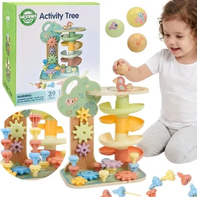 Image de WOOPIE GREEN Arbre d'activités Montessori 4-en-1Culodrome