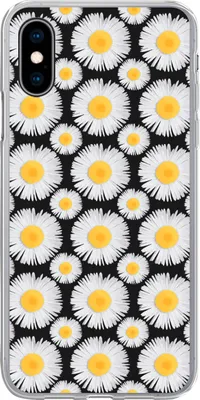 Produktbild von MuchoWow® Handyhülle Schutzhülle Hülle für Telefoonhoesje iPhone X Muster - Gänseblümchen - Blumen - Mädchen - Kinder - Kinder Silikon Softcase Handy Hülle - Handyhülle