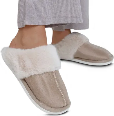 Produktbild von Damen Weich Hausschuhe Slipper SlipOn Pantoffeln Schlappen Alma Braun Gr.36/37