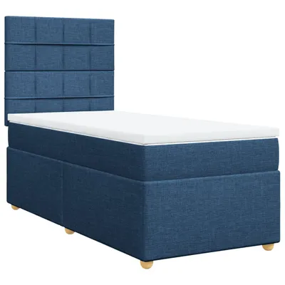 Produktbild von Boxspringbett mit Matratze Blau 90x200 cm Stoff