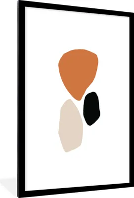 Produktbild von MuchoWow® Gerahmtes Poster Abstrakt - Minimalismus - Design 60x90 cm - Poster mit Schwarzem Bilderrahmen Wandposter Rahmen Foto Bilder - Dekoration - Wandposter Wohnzimmer - Hochwertig