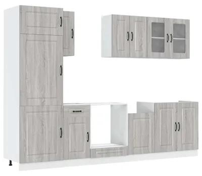 Produktbild von vidaXL 8-tlg. Küchenschrank-Set Kalmar Grau Sonoma Holzwerkstoff