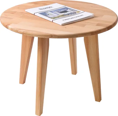 Produktbild von Krok Wood Runder Couchtisch Dresden aus Massivholz in Buche 75 x 75 x 46 cm