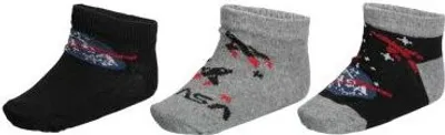 Produktbild von Nasa 3er Pack Kinder Socken – Socken, Strümpfe, Söckchen im Set 23/26 Schwarz/Grau