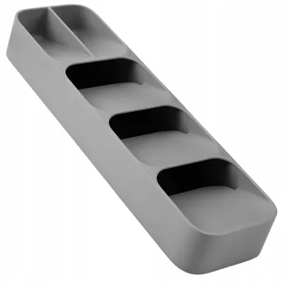 Image de EDIBAZZAR | Range-couverts pour tiroirs de cuisine : couteaux, fourchettes, cuillères, gris