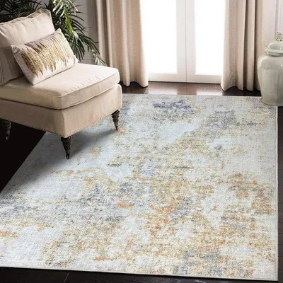 Produktbild von Famanu Teppich Modernes Abstractes Design - Grau/Beige/Gold/Mehrfarbig, 120 x 160 cm