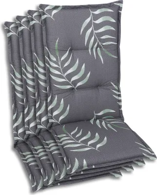 Produktbild von GO-DE Textil, Sesselauflage Hochlehner, 4er Set, Farbe: anthrazit, Maße ca.: 120 cm x 50 cm x 7 cm, Rückenhöhe: 72