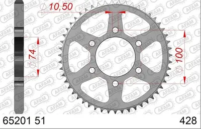Obrázok produktu pre AFAM Stahl Kettenrad hinten 65201 - 428